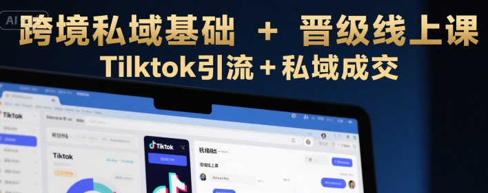 跨境私域基础+晋级线上课，Tilktok引流+私域成交-淘米帮