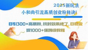 2025新玩法小和尚引流高质创业粉秘诀！日引300+高质粉，抗封效果绝了，…-淘米帮