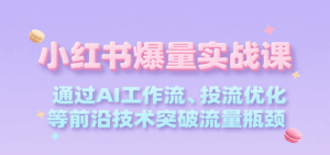小红书爆量实战课,通过AI工作流、投流优化等前沿技术突破流量瓶颈-淘米帮