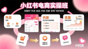小红书电商实操班：完整的”开店-选品-内容-流量-变现”闭环体系-淘米帮