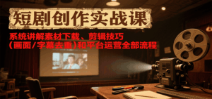 短剧创作实战课，系统讲解素材下载、剪辑技巧(画面/字幕去重)和平台运营全部流程-淘米帮