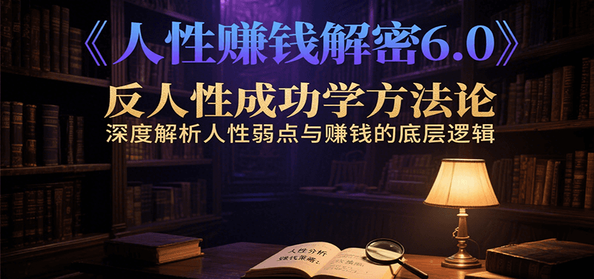 人性赚钱解密6.0，反人性成功学方法论，深度解析人性弱点与赚钱的底层逻辑-淘米帮