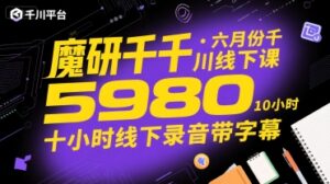 魔研千千·六月份千川线下课5980,十小时线下录音带字幕-淘米帮