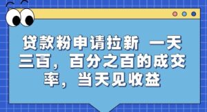 贷款粉申请拉新，一天三张，百分之百的成交率，当天见收益【揭秘】-淘米帮