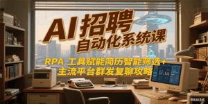 AI招聘自动化系统课，RPA工具赋能简历智能筛选+主流平台群发复聊全攻略-淘米帮