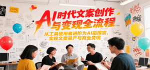 AI时代文案创作与变现全流程,从工具使用者进阶为AI指挥官,实现文案量产与商业变现-淘米帮