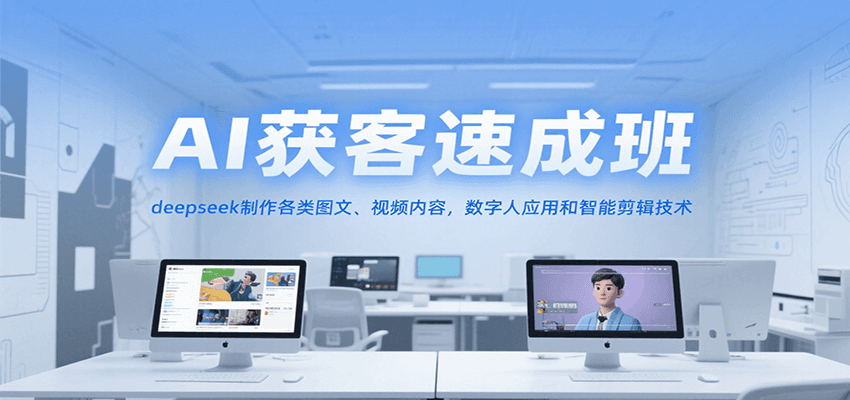 AI获客速成班，deepseek制作各类图文、视频内容，数字人应用和智能剪辑技术-淘米帮