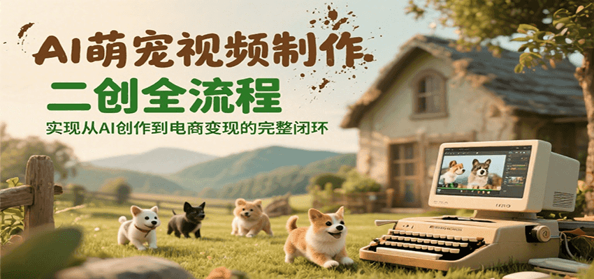 AI萌宠视频制作二创全流程，实现从AI创作到电商变现的完整闭环-淘米帮