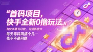 首码项目，快手全新0撸玩法，有快手就可以做，可矩阵放大，每天零碎时间搞个几张不是问题【揭秘】-淘米帮
