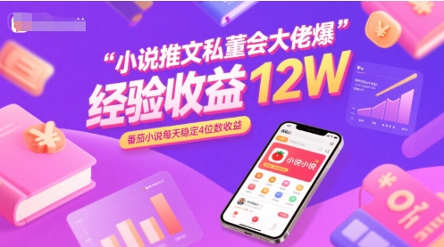 小说推文私董会大佬爆单经验分享收益12W，番茄小说每天稳定4位数收益-淘米帮
