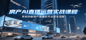 房产AI直播运营实战课程，系统讲解房产直播起号运营全流程-淘米帮