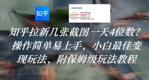 知乎拉新几张截图一天4位数？操作简单易上手，小白最佳变现玩法，附保姆级玩法教程-淘米帮