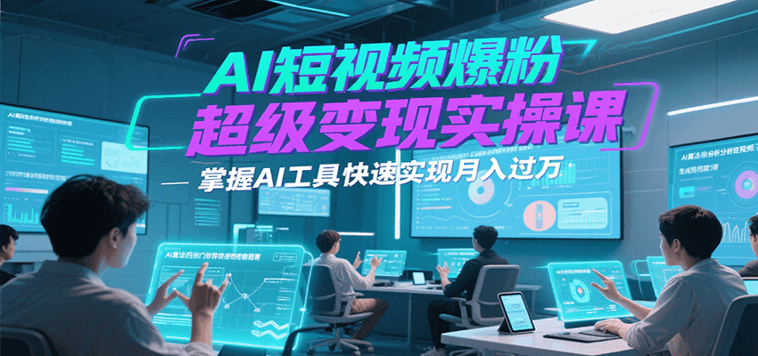 AI短视频爆粉超级变现实操课，掌握AI工具快速实现月入过万-淘米帮