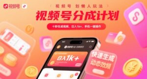 视频号分成计划懒人玩法,十秒生成视频,日入1k+,手机一键操作【揭秘】-淘米帮