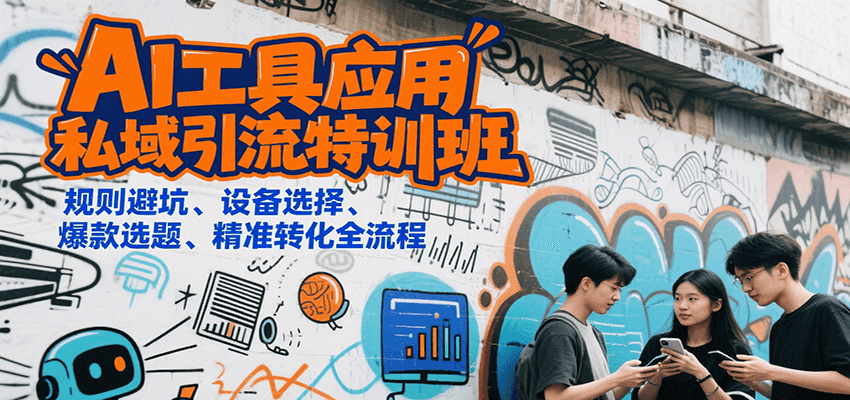 AI工具应用私域引流特训班，规则避坑、设备选择、爆款选题、精准转化全流程-淘米帮