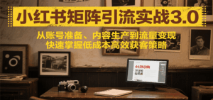 小红书矩阵引流3.0,从账号准备、内容生产到流量变现,快速掌握低成本高效获客策略-淘米帮