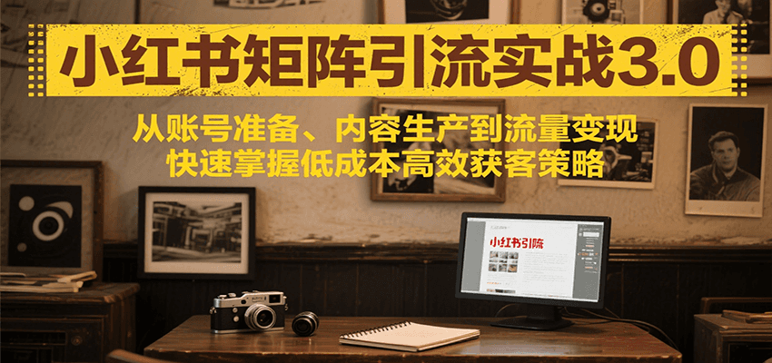 小红书矩阵引流3.0，从账号准备、内容生产到流量变现，快速掌握低成本高效获客策略-淘米帮