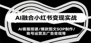 AI融合小红书变现实战课,AI客服搭建/爆款图文SOP制作/账号运营及广告变现等-淘米帮