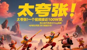太夸张！一个视频接近100W赞，用AI制作西游记Vlog视频，全流程拆解来了(附万能提示词)-淘米帮