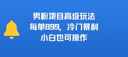 男粉项目高级玩法，每单899，冷门暴利，小白也可操作-淘米帮