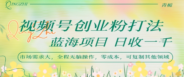 视频号创业粉打法，日入1k，蓝海项目，市场需求大，全程无脑操作，可复制-淘米帮