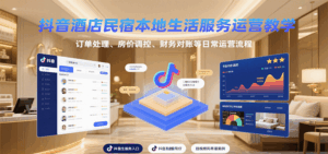 抖音酒店民宿本地生活服务运营教学,订单处理、房价调控、财务对账等日常运营流程-淘米帮