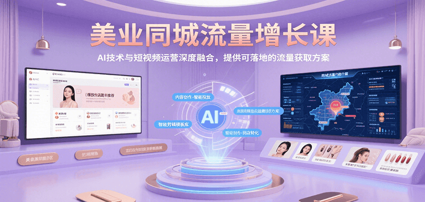 美业同城流量增长课，AI技术与短视频运营深度融合，提供可落地的流量获取方案-淘米帮