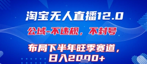 淘宝无人直播12.0，不封号，不违规，布局下半年旺季赛道，日入1k+(独家技术)【揭秘】-淘米帮