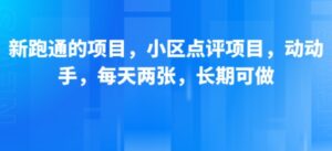 新跑通的项目，小区点评项目，动动手，每天两张，长期可做-淘米帮