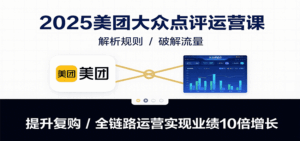 2025美团大众点评运营课：解析规则/破解流量/提升复购/全链路运营实现业绩10倍增长-淘米帮