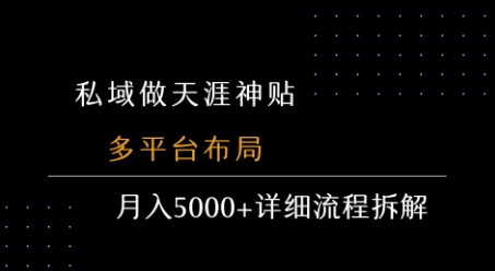 私域做天涯神贴 多平台布局 月入5k+详细流程拆解-淘米帮
