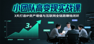 小团队高变现实战课,3天打造IP资产增值与互联网全链路赚钱闭环(第二期)-淘米帮