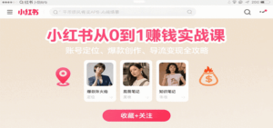 小红书从0到1赚钱实战课:账号定位、 爆款创作 、导流变现全攻略-淘米帮