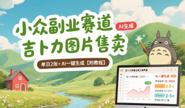 小众副业赛道 吉卜力图片售卖 单日2张+ AI一键生成【附教程】-淘米帮