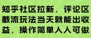 知乎社区拉新，评论区截流玩法当天就能出收益，操作简单人人可做-淘米帮