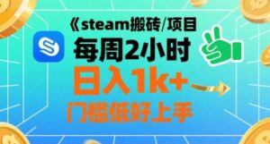 steam搬砖项目每周2小时日入1k+收益核心玩法,手把手教你,门槛低好上手-淘米帮