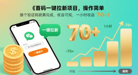首码一键拉新项目，操作简单，接个验证码就算完成，收益可观， 一小时收益70+【揭秘】-淘米帮