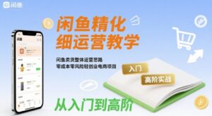闲鱼精细化运营入门+高阶实战教学，闲鱼卖货整体运营思路，零成本零风险轻创业电商项目-淘米帮