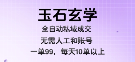 玉石玄学全自动私域成交，一单99每天十单以上，无需人工和矩阵账号，蓝海项目直接干【揭秘】-淘米帮