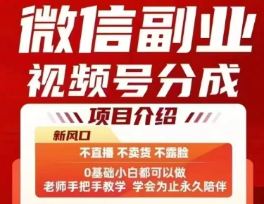 微信副业视频号分成，不直播 不卖货 不露脸，三五分钟即可完成一条作，每日收益几十、几张不等-淘米帮