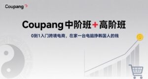 Coupang中阶班+高阶班,0到1入门跨境电商,在家一台电脑挣韩国人的钱-淘米帮