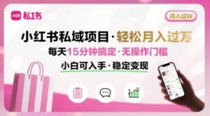 小红书私域项目 月入过W非常轻松 每天15分钟即可搞定,无任何操作门槛,小白可入手-淘米帮