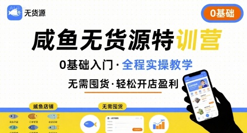 无货源特训营，0基础带你玩转咸鱼无货源-淘米帮