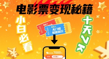 小白必看！卖电影票项目，零投入无门槛谁都能做，十天到手 7k，照做就行【揭秘】-淘米帮