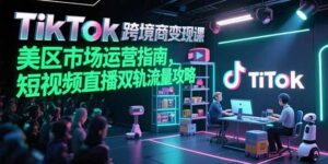 TikTok跨境电商变现课，美区市场运营指南，短视频直播双轨流量攻略-淘米帮