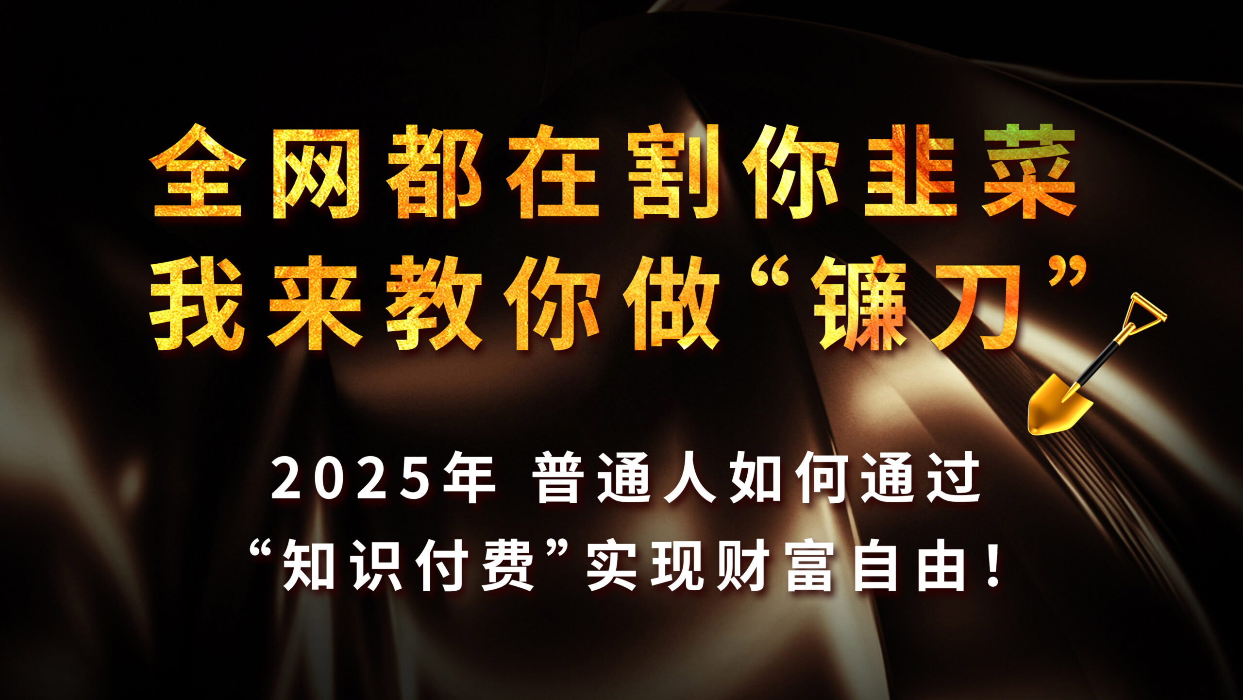 全网都在割你韭菜，我来教你做镰刀，2025年普通人如何通过“知识付费”实现财富自由-淘米帮