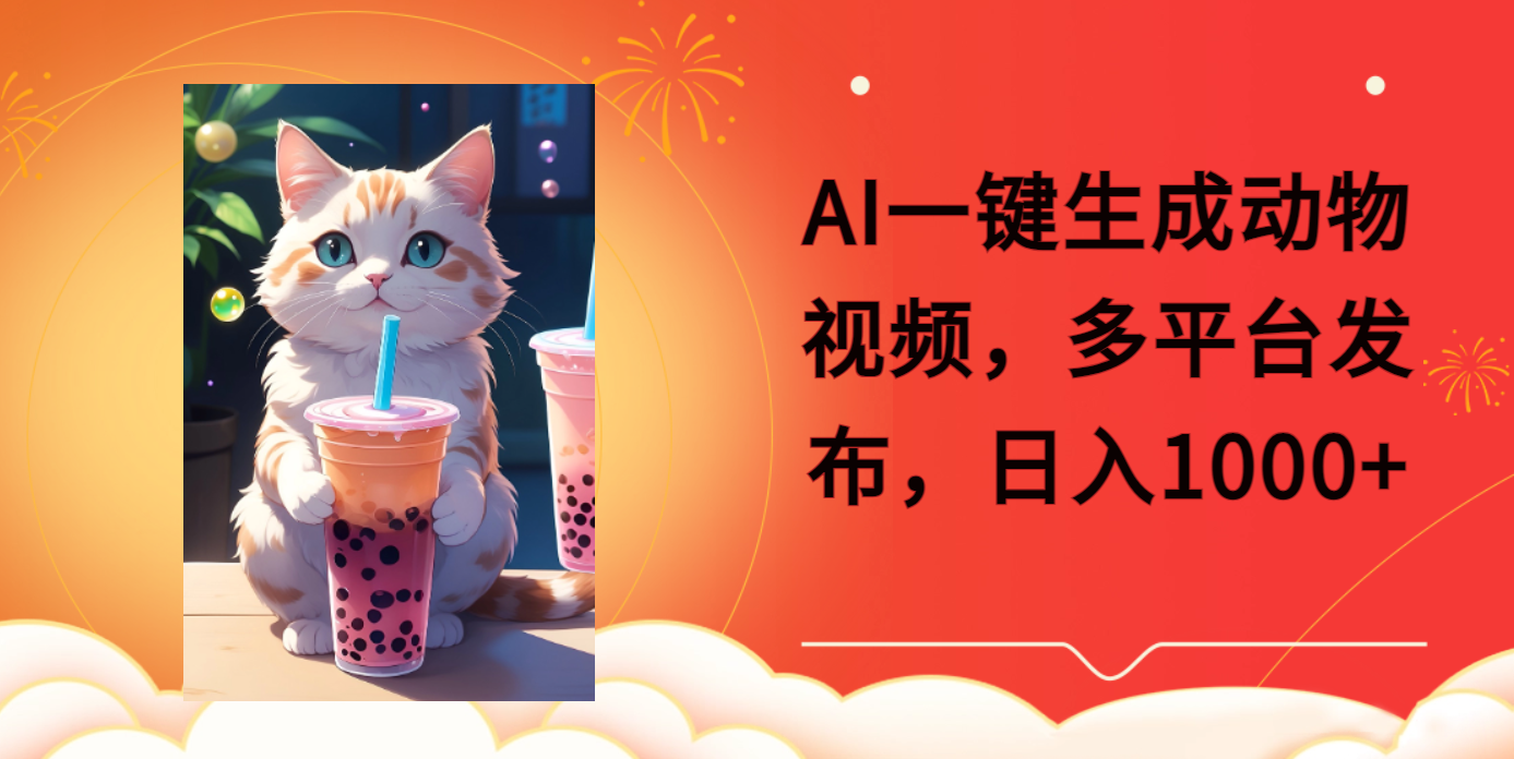 AI一键生成动物搞笑视频，多平台发布，轻松破千万播放，日入2000+，小白轻松上手-淘米帮