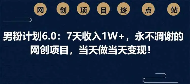 男粉计划8.0，9天变现2W+，永不凋谢的的网创项目，当天做当天变现-淘米帮