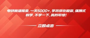 考研赛道掘金，一天5000+，学历低也能做，保姆式教学，不学一下，真的可惜！-淘米帮