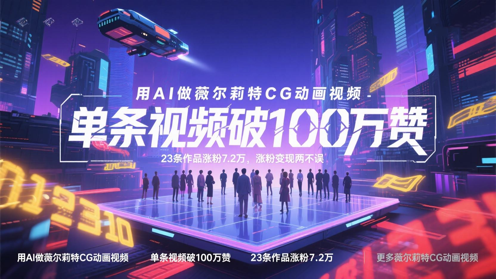 用AI做薇尔莉特CG动画视频，单条视频破100万赞，23条作品涨粉7.2万，涨粉变现两不误-淘米帮